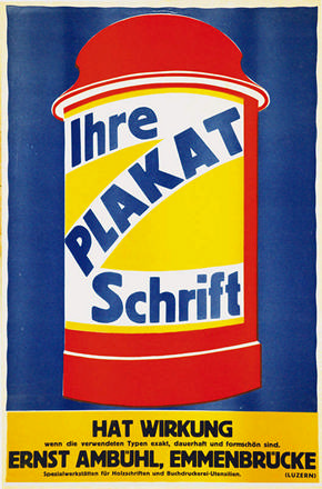 Anonym - Plakat Schrift - Ernst Ambühl