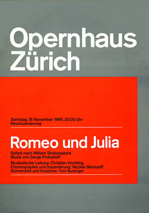 Müller-Brockmann Atelier - Romeo und Julia - Opernhaus Zürich